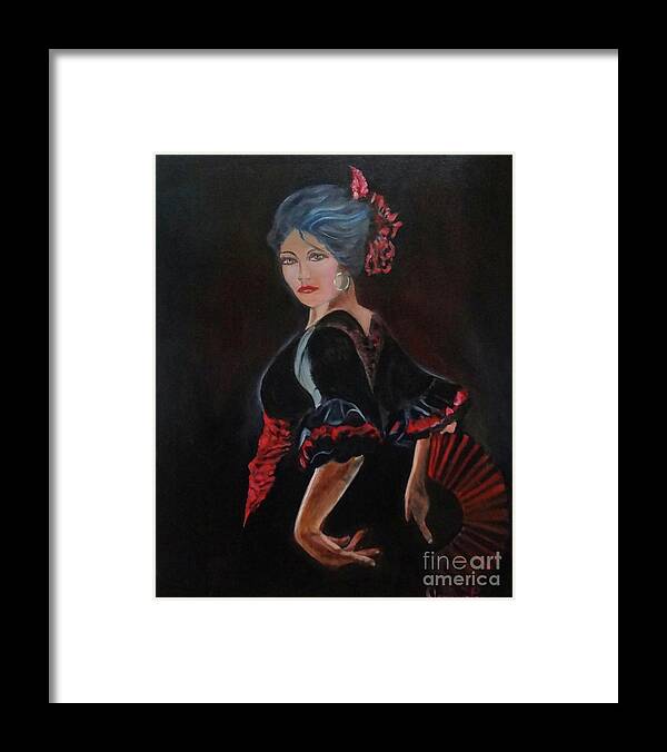 Spanish Dancer Framed Print featuring the painting Dancer by Jenny Lee