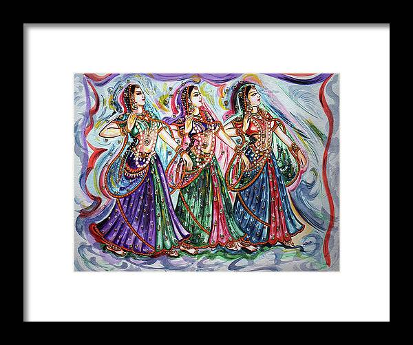 Dance Framed Print featuring the painting Dancers by Harsh Malik