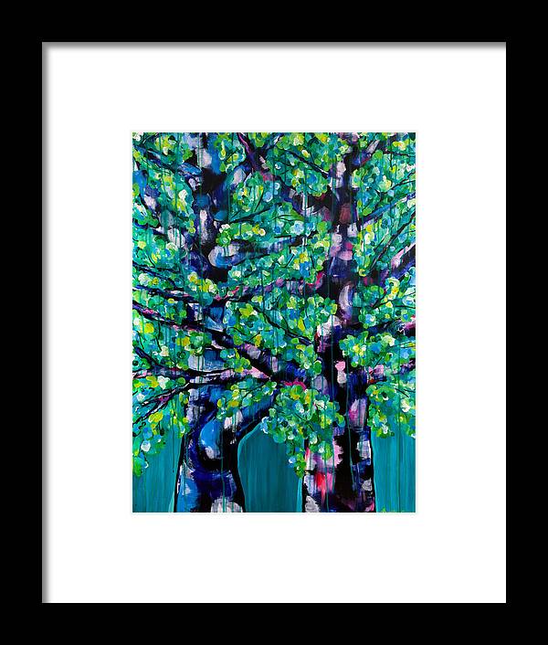 Trees Framed Print featuring the painting Dancing in the Rain by Beth Ann Scott