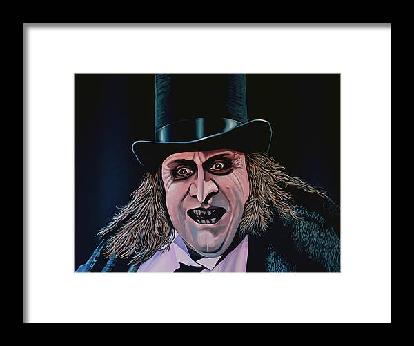 Danny De Vito Framed Print featuring the painting Danny de Vito as the Pinguin Painting by Paul Meijering