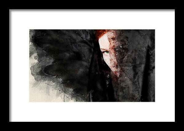 Model Framed Print featuring the digital art Dark Angel by Geir Rosset