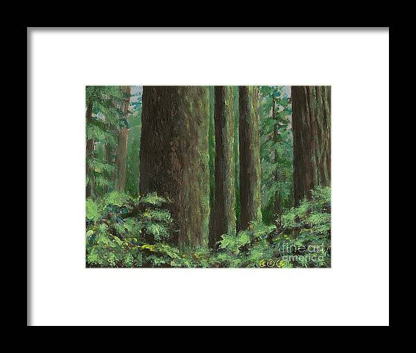 Landscapes Framed Print featuring the painting Dark Forest by George I Perez
