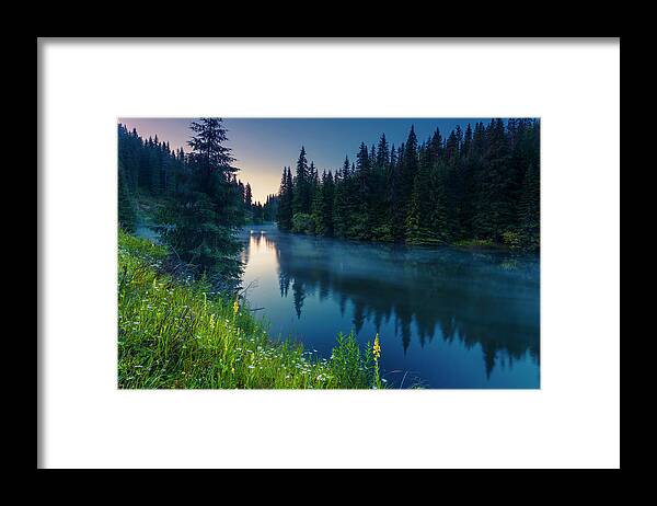 Mountain Framed Print featuring the photograph Dark Lake by Evgeni Dinev