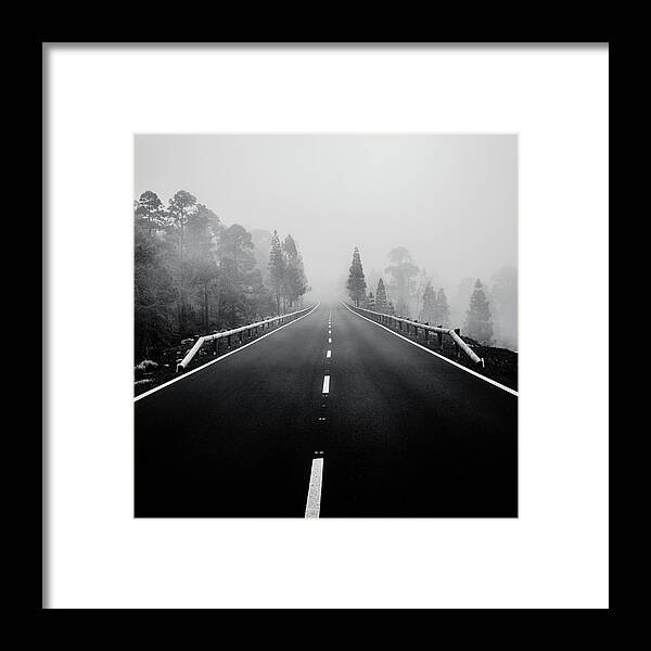 Tenerife Framed Print featuring the photograph Dark Mountain Road by Dorit Fuhg