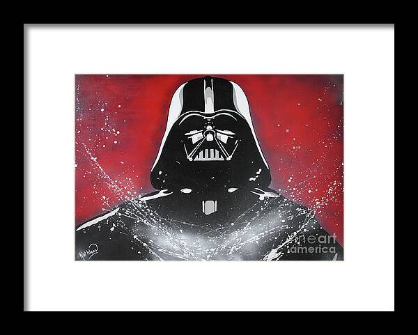Star Wars Framed Print featuring the painting Darth Vader by Kathleen Artist PRO