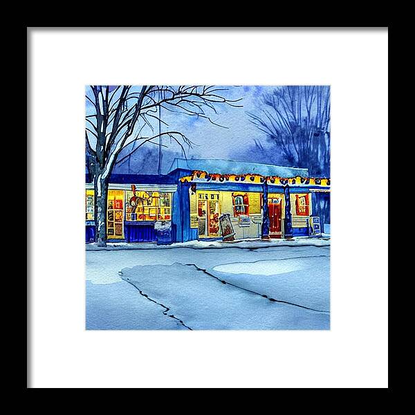Roadside Framed Print featuring the painting Dave's on the Delaware, Pennsylvania by Christopher Lotito