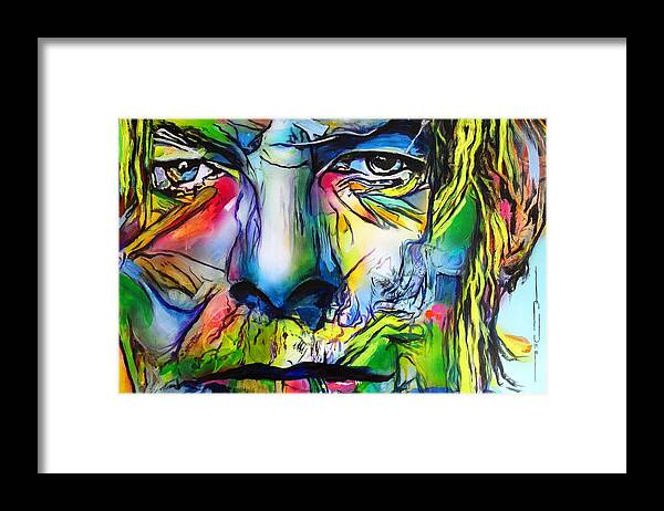 David Bowie Framed Print featuring the painting David by Eric Dee