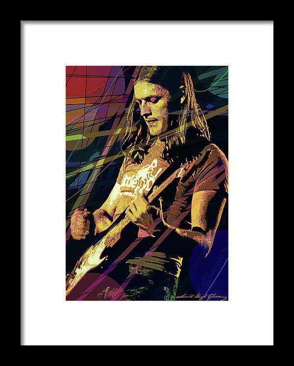 David Gilmour Framed Print featuring the painting David Gilmour Solo by David Lloyd Glover