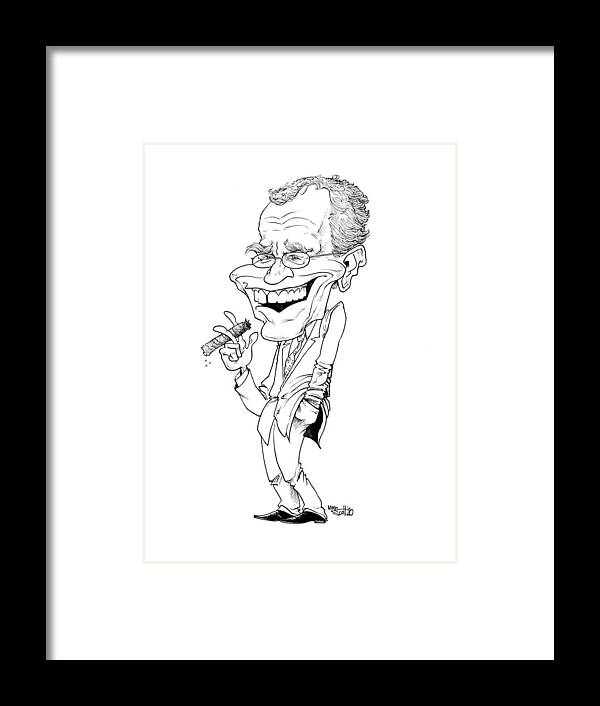 Caricature Framed Print featuring the drawing David Letterman by Mike Scott