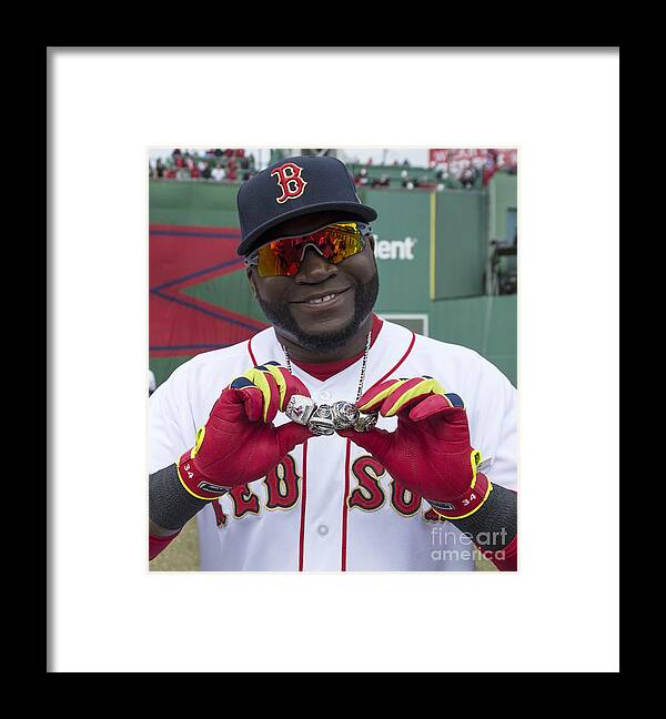 American League Baseball Framed Print featuring the photograph David Ortiz by Michael Ivins/boston Red Sox