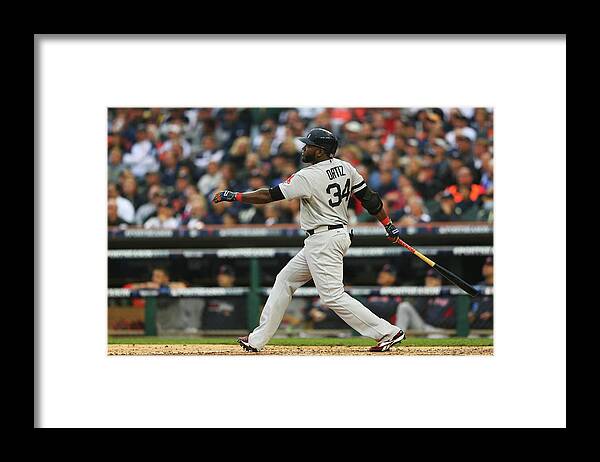 American League Baseball Framed Print featuring the photograph David Ortiz by Mike Ehrmann