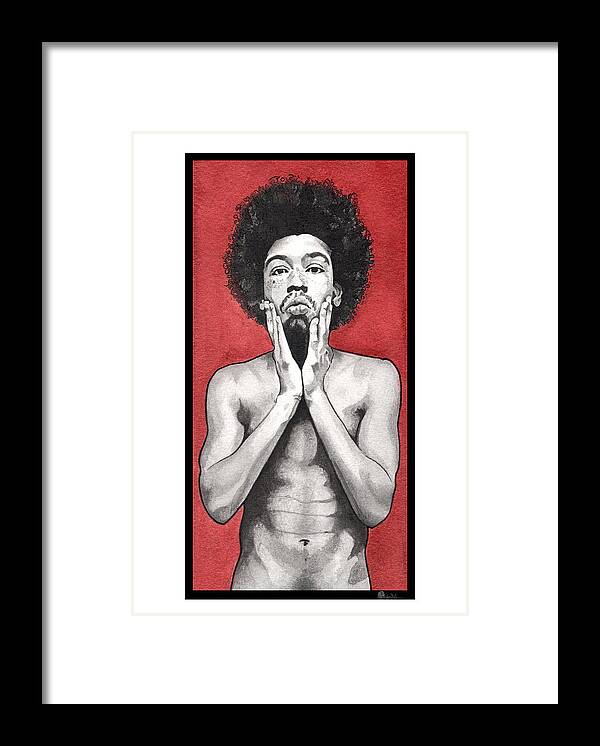 Portrait Framed Print featuring the painting Davis In Red-Full Length by Tiffany DiGiacomo