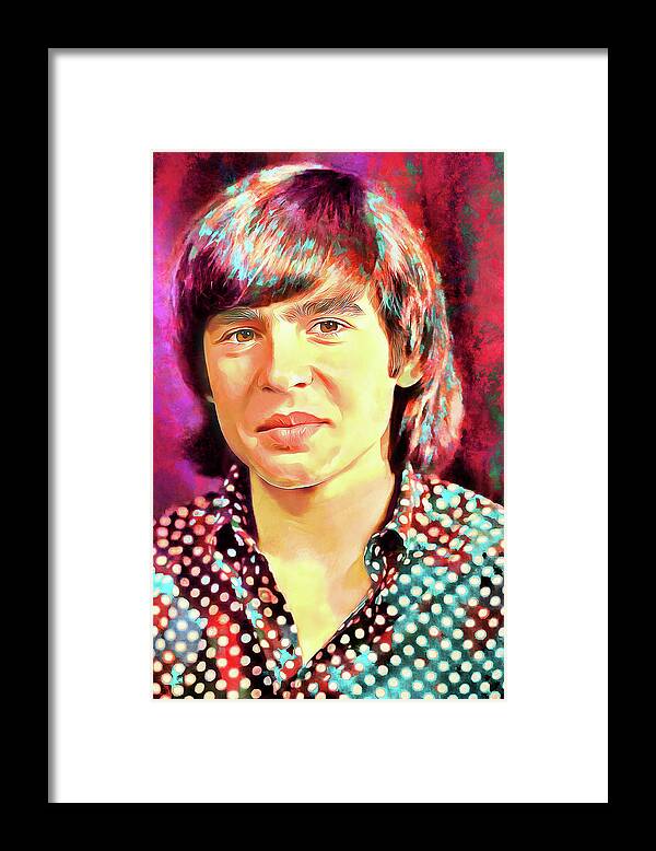 The Monkees Framed Print featuring the mixed media Davy Jones Tribute Art Daydream Believer by The Rocker Chic