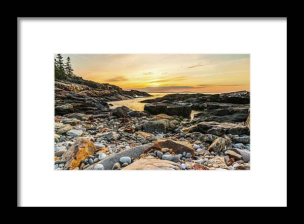 Acadia National Park Framed Print featuring the photograph Dawn on the Acadia Coast 2 by Ron Long Ltd Photography