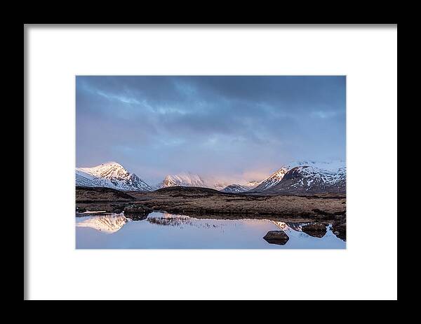 Highlands Framed Print featuring the photograph Dawn Over Lochan Na Stainge, Rannoch Moor, Scotland, UK by Sarah Howard