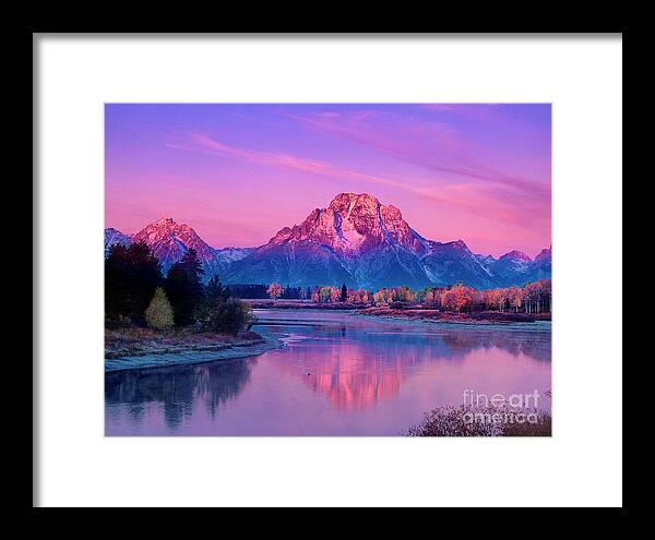 Dave Welling Framed Print featuring the photograph Dawn Oxbow Bend Fall Grand Tetons National Park by Dave Welling