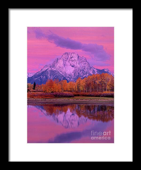 Dave Welling Framed Print featuring the photograph Dawn Oxbow Bend In Fall Grand Tetons National Park by Dave Welling