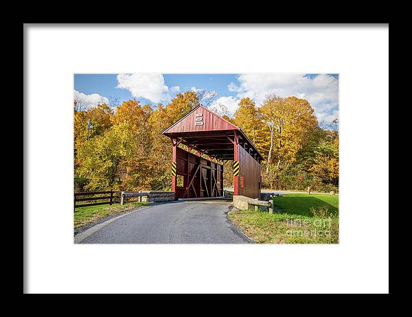 Day Bridge Framed Print featuring the photograph Day Covered Bridge, View 2, Washington County, PA by Sturgeon Photography