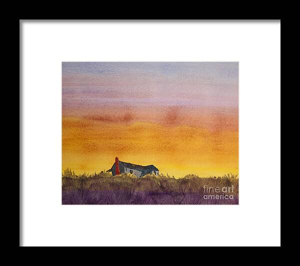 Sunset Framed Print featuring the painting Day is Done by William Renzulli