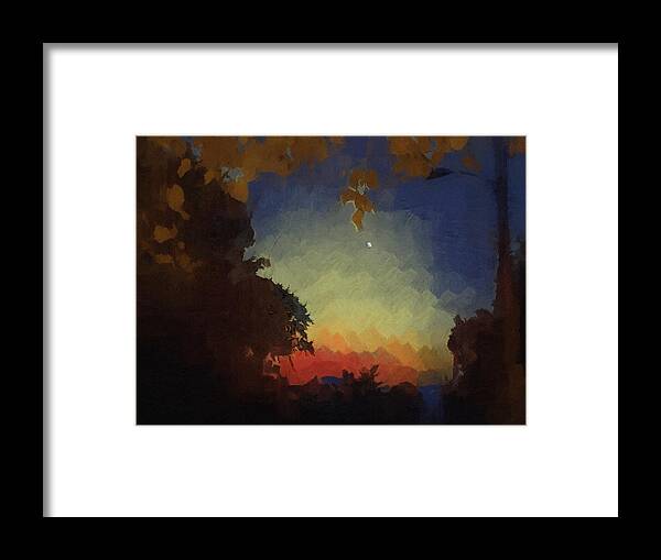 Moon Framed Print featuring the mixed media Day's End by Christopher Reed
