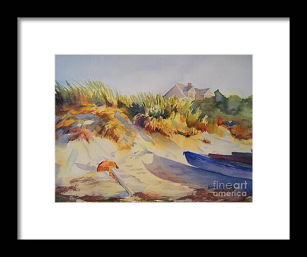 Beach Framed Print featuring the painting Day's End on the Dunes by Liana Yarckin