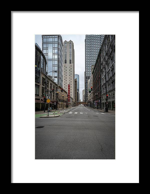 Chicago Framed Print featuring the photograph Dearborn St and the Goodman by Laura Hedien