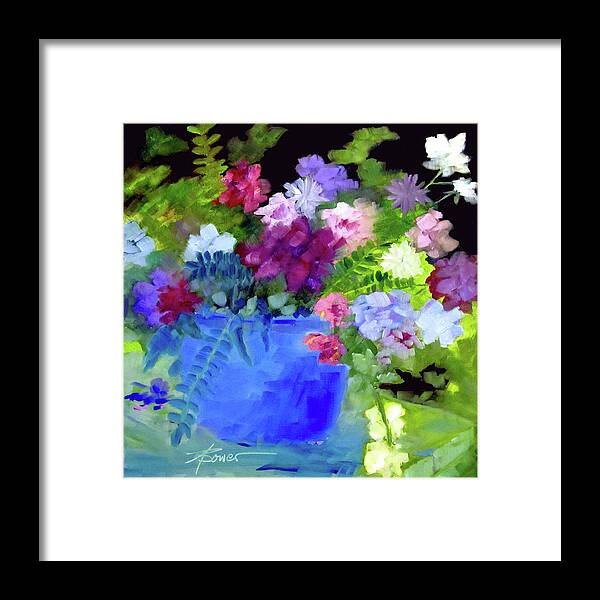 Flowers Framed Print featuring the painting December Blue by Adele Bower
