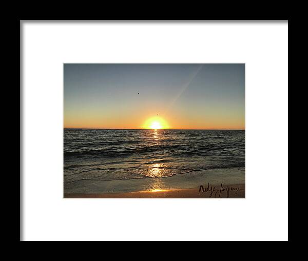 Sunset Framed Print featuring the photograph December Sunset on Lido Beach by Medge Jaspan
