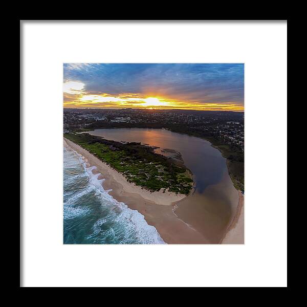 Summer Framed Print featuring the photograph Dee Why Lagoon Panorama No 1 by Andre Petrov