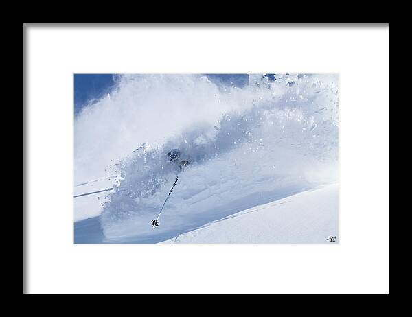 Utah Framed Print featuring the photograph Deep Powder Skier - Snowbird, Utah - IMG_5472e by Brett Pelletier