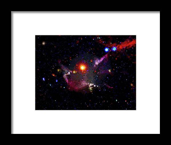  Framed Print featuring the digital art Deep Space Background Representation by Don White Artdreamer