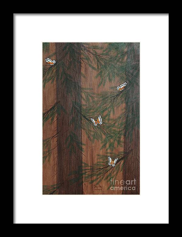 Butterflies Framed Print featuring the painting Deep Woods Refuge by Doug Miller
