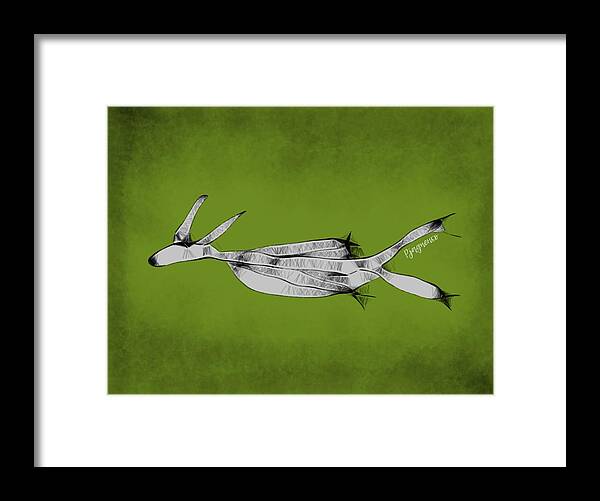 Deer Framed Print featuring the digital art Long ear deer-eagle cruising by Ljev Rjadcenko