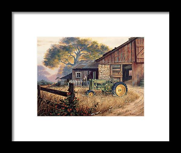 Michael Humphries Framed Print featuring the painting Deere Country by Michael Humphries