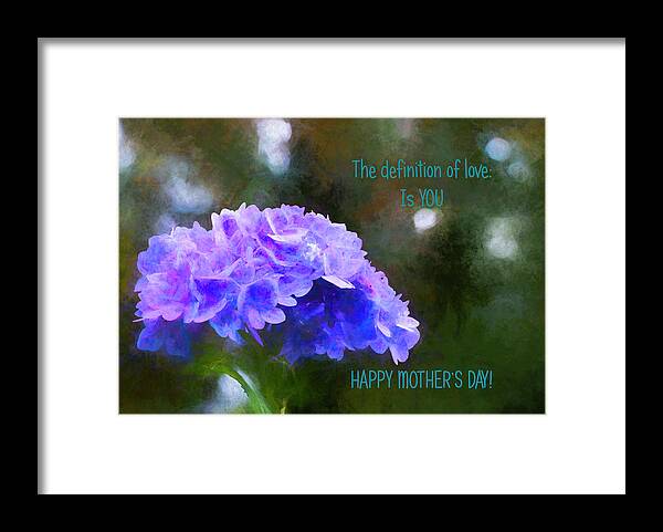 Hydrangea Framed Print featuring the photograph Definition of Love by Norma Brandsberg