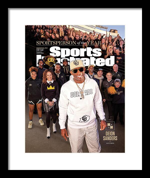 Photo Shoot Framed Print featuring the photograph Deion Sanders 2023 Sportsperson of the Year Sports Illustrated Cover by Sports Illustrated