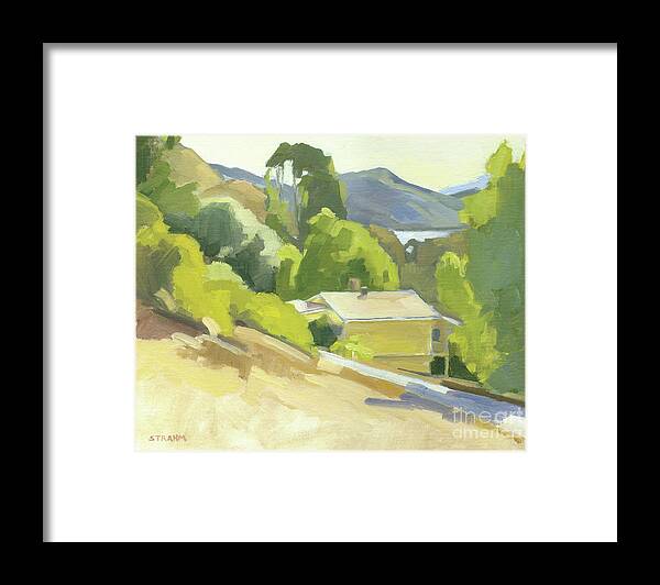 Lake Framed Print featuring the painting Del Dios, Lake Hodges - Escondido, California by Paul Strahm