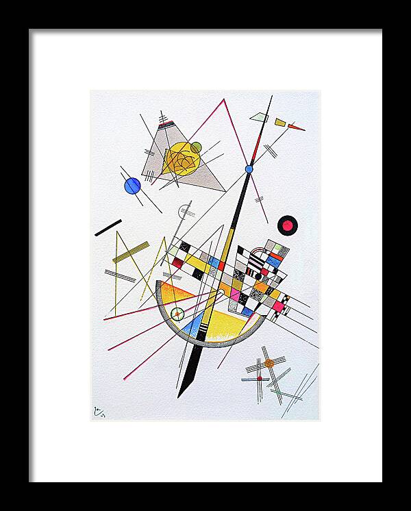 Delicate Tension Framed Print featuring the painting Delicate Tension - Digital Remastered Edition by Wassily Kandinsky