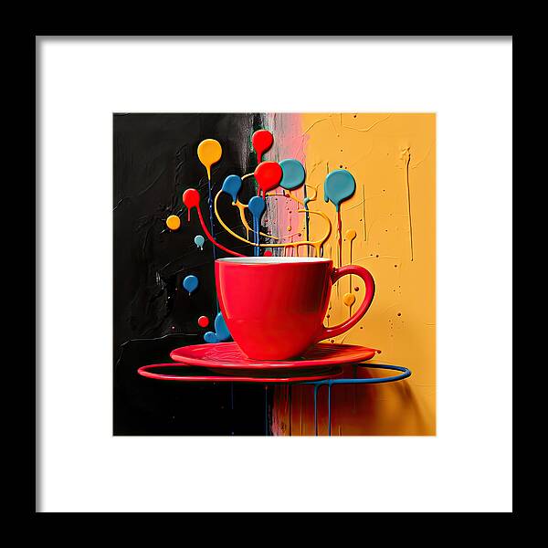 Red Cup Framed Print featuring the digital art Delight to the Senses by Lourry Legarde