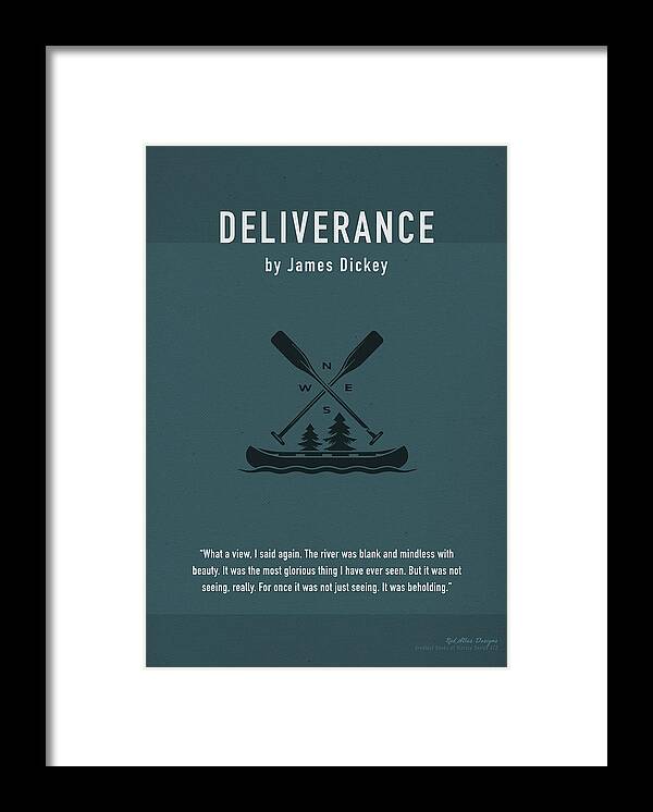 Deliverance Framed Print featuring the mixed media Deliverance by James Dickey Greatest Books Ever Art Print Series 672 by Design Turnpike