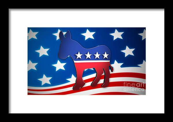 Democrat Framed Print featuring the photograph Democrat political poster by Action