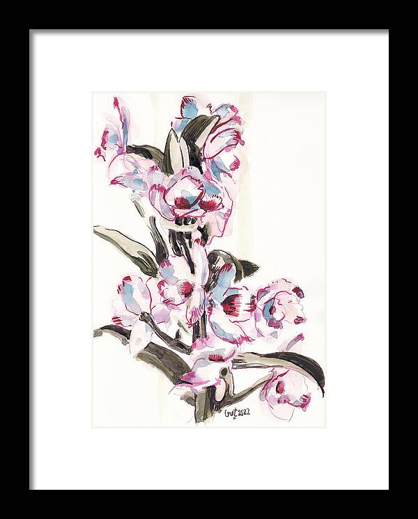 Noble Framed Print featuring the painting Dendrobium Nobile by George Cret