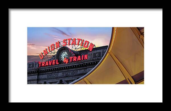 Denver Colorado Framed Print featuring the photograph Denver Colorado Union Station Panorama by Gregory Ballos