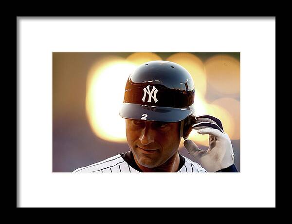 People Framed Print featuring the photograph Derek Jeter by Jamie Squire