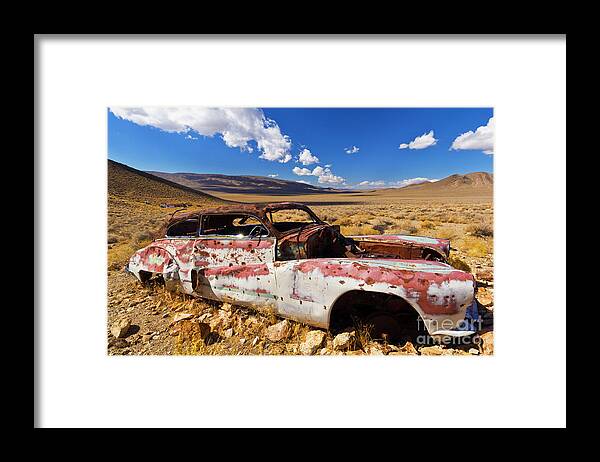 Rusty Car Framed Print featuring the photograph Derelict Buick Roadmaster, Death Valley, Calif by Neale And Judith Clark