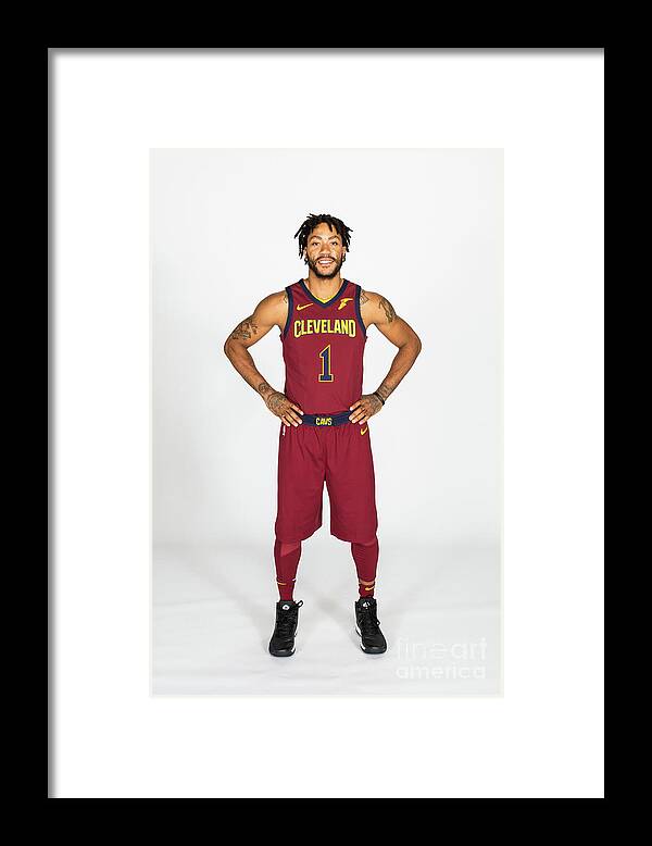 Media Day Framed Print featuring the photograph Derrick Rose by Michael J. Lebrecht Ii