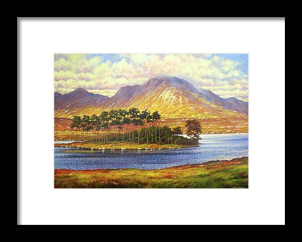 Landscape Framed Print featuring the painting Derryclare,Connemara,Ireland by Alan Kenny