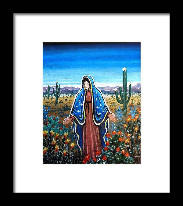  Framed Print featuring the painting Desert Bloom by James RODERICK