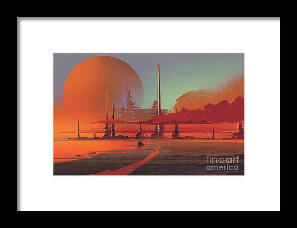 Acrylic Framed Print featuring the painting Desert Colony by Tithi Luadthong