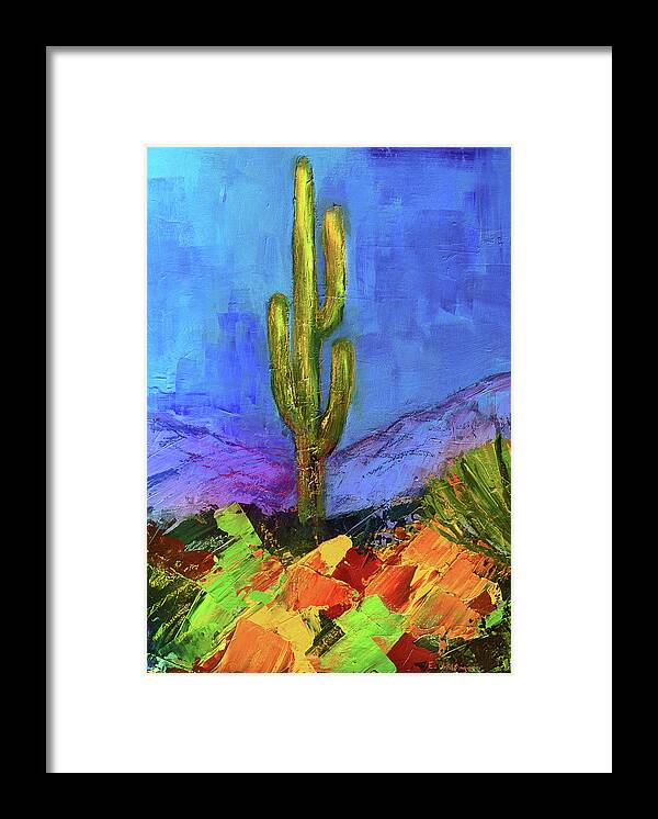 Desert Framed Print featuring the painting Desert Giant by Elise Palmigiani